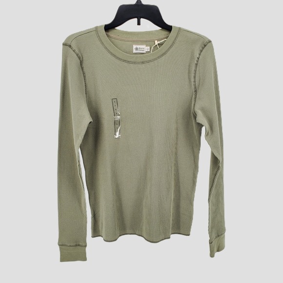 Alpine Design Women L Thermal Long Sleeve Top Olive Green Waffle Knit Organic - Picture 6 of 10